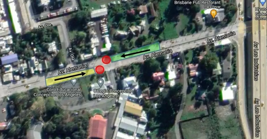 Av. Alemania ( Gimnasio SportLife y Colegio Concepción)