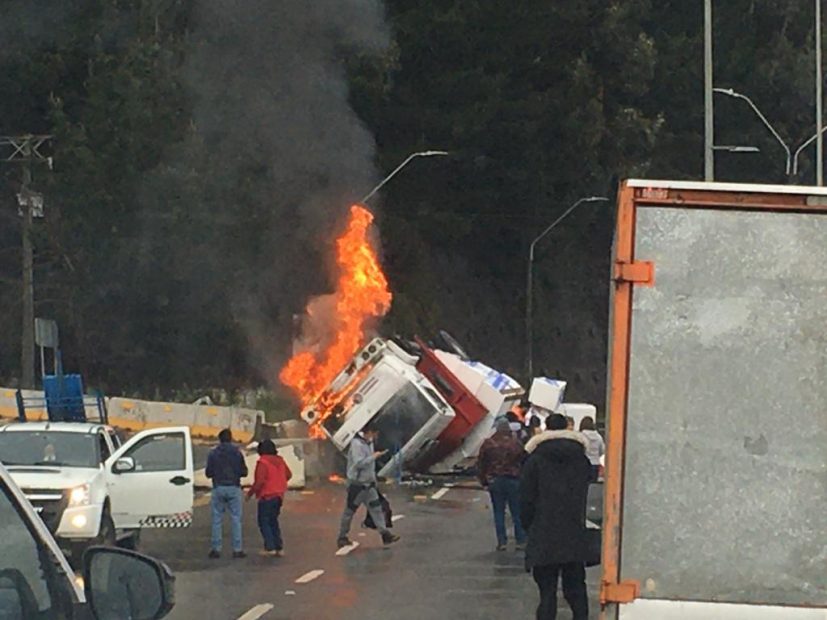 camion accidente comuna de tome