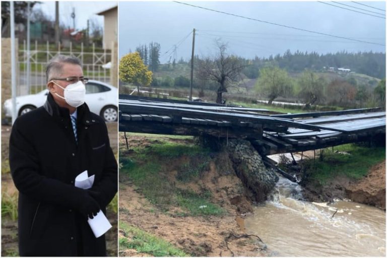 Alcalde de Yumbel pide «solución urgente» tras colapso de un puente por temporal