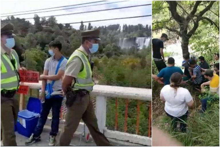 Carabineros se lanzan al agua y rescatan a joven en los Saltos del Laja