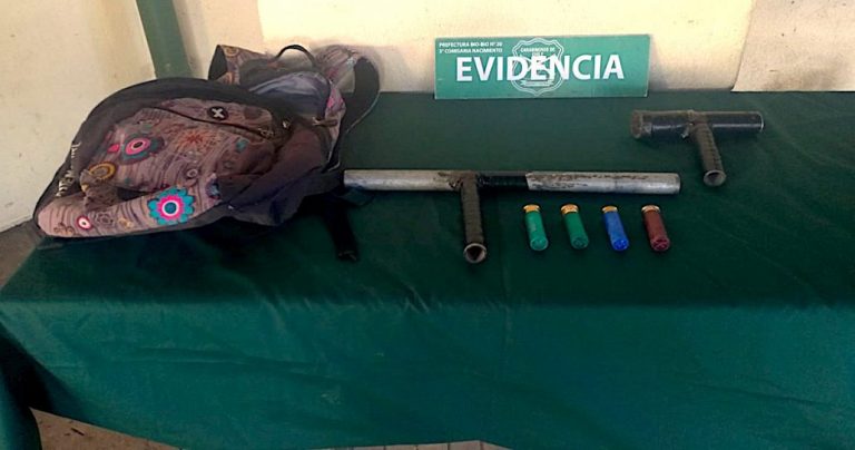 Menores de 14 y 16 años fueron detenidos arma hechiza en Nacimiento