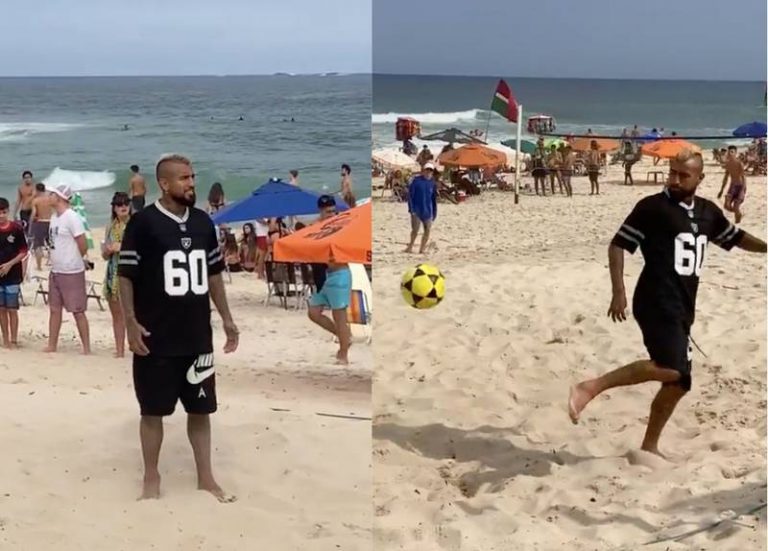 Captan a Arturo Vidal compartiendo con los fans en Río de Janeiro