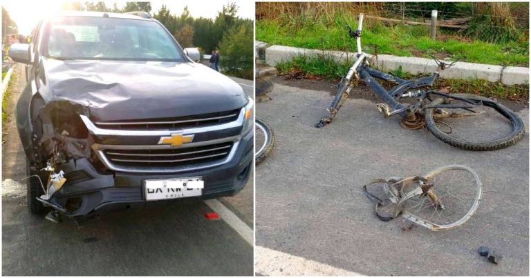 Conductor atropelló a ciclista en la ruta que une Laja con Puentes Perales