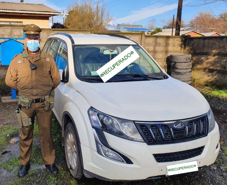 Carabineros de San Carlos Purén recuperó vehículo robado tras portonazo en La Cisterna