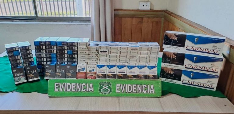 Carabineros detuvo a una persona por contrabando de cigarrillos en Cabrero