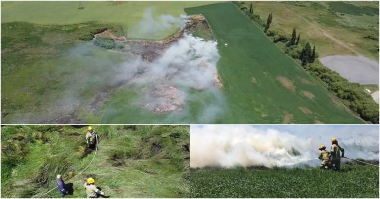 Incendio de pastizales con rápido avance afecta al recinto Socabío