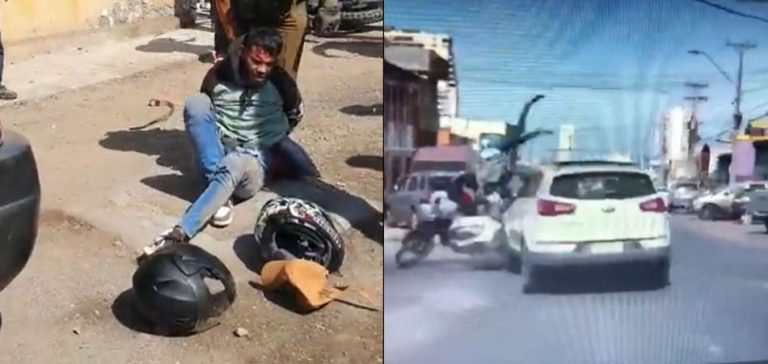 Motochorros que intentaban asaltar sufrieron brutal choque en su huída