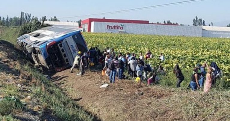 Eme Bus Los Ángeles – Santiago volcó en la Ruta 5 Sur: Dos muertos