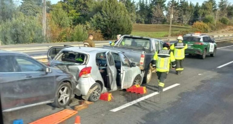 Los Ángeles: Accidente múltiple en la Ruta 5 Sur deja 5 personas lesionadas