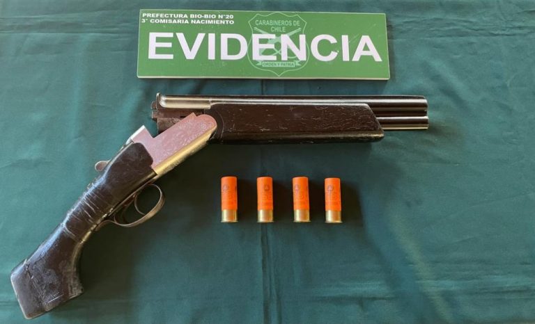 Sujeto con 3 órdenes vigentes fue sorprendido con arma en sector rural de Nacimiento