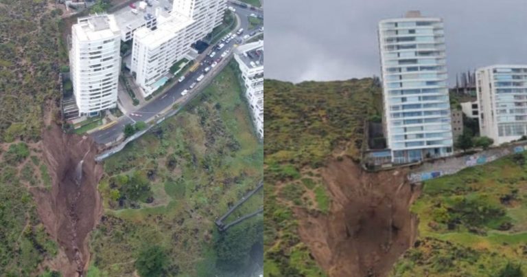 Impactante socavón obliga a evacuar a vecinos de edificio cerca de las Dunas de Concón