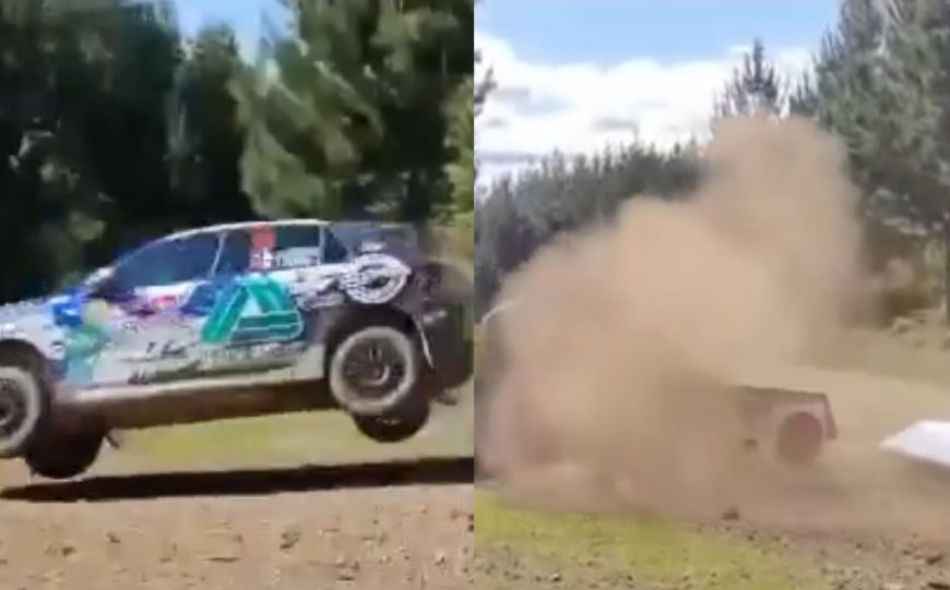 Impresionante vuelco del binomio chileno en el Shakedown del WRC justo en la meta